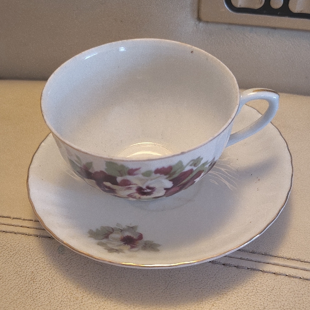 Vintage Floral Teacup and Saucer Set